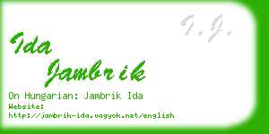 ida jambrik business card